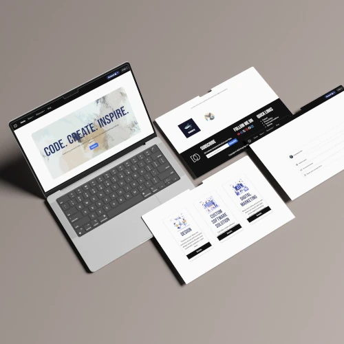 Doga Ege Ozden's website is displayed on a laptop.