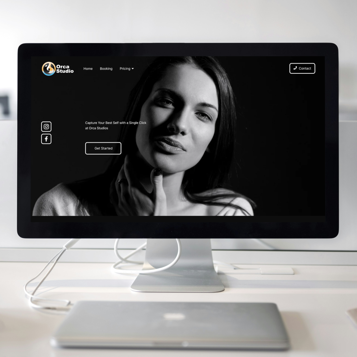 Orca Studio’s web page open in a desktop.